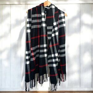 Royal Rossi 100% Cashmere Plaid Scarf With Fringe - Made In Inner Mongolia 38x29